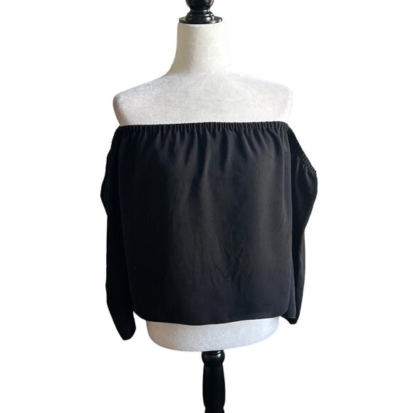 ARITZIA Wilfred Black Draped Sleeve Peasant Style Orly Blouse US S. - Picture 3 of 8